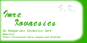 imre kovacsics business card